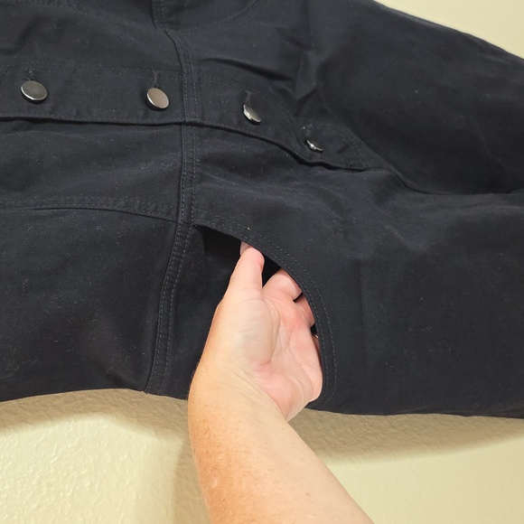 NWT Tinseltown Jumpsuit Overalls Denim Button Up Black Size Large - Picture 6 of 8